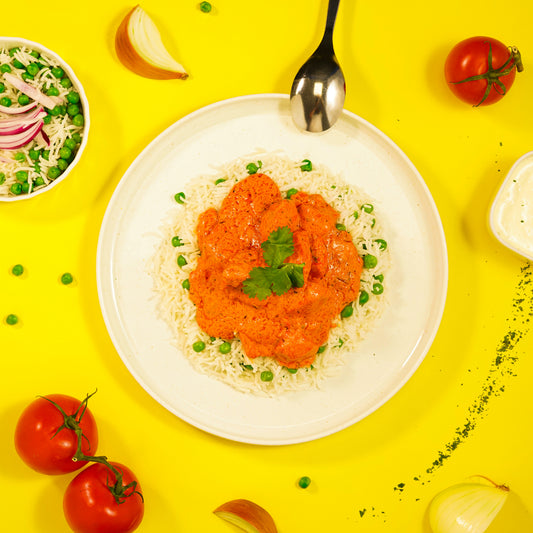 Smokey Butter Chicken and Peas Pilau