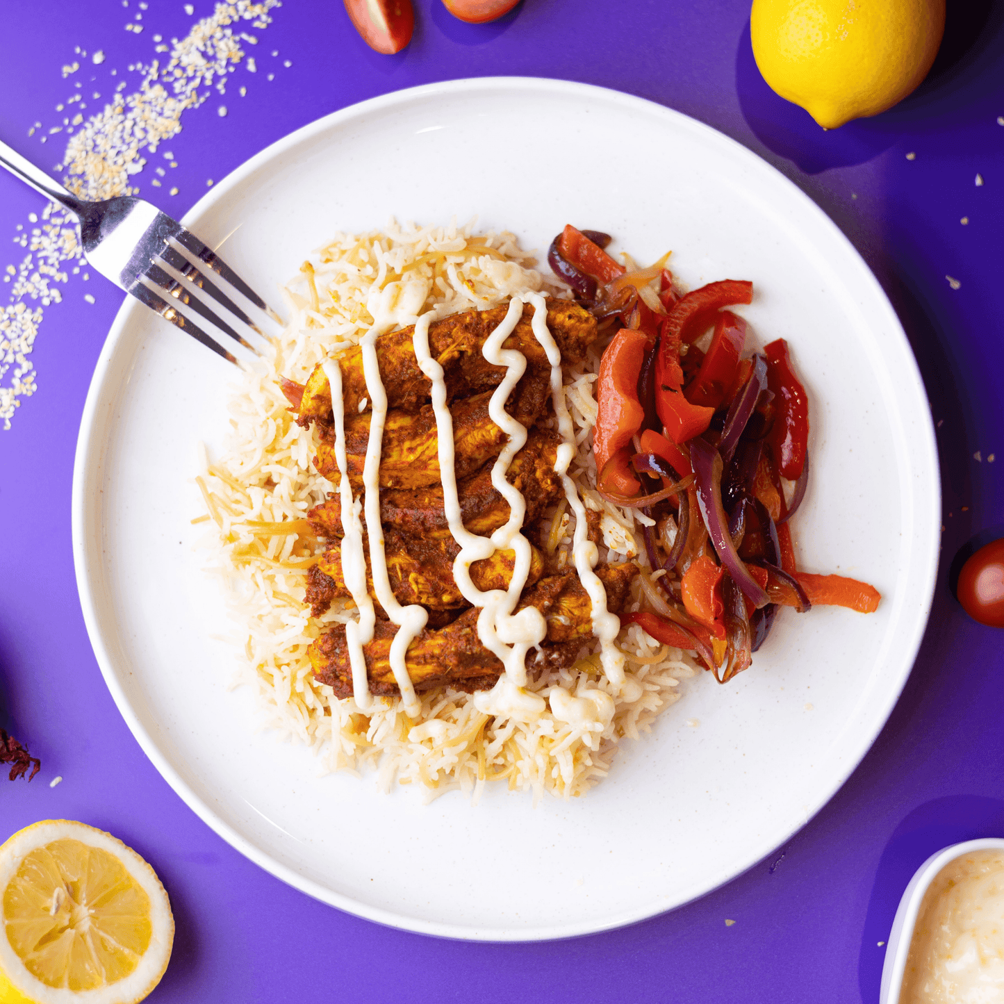 Chicken Shawarma, Vermicelli Rice and Garlic Aioli
