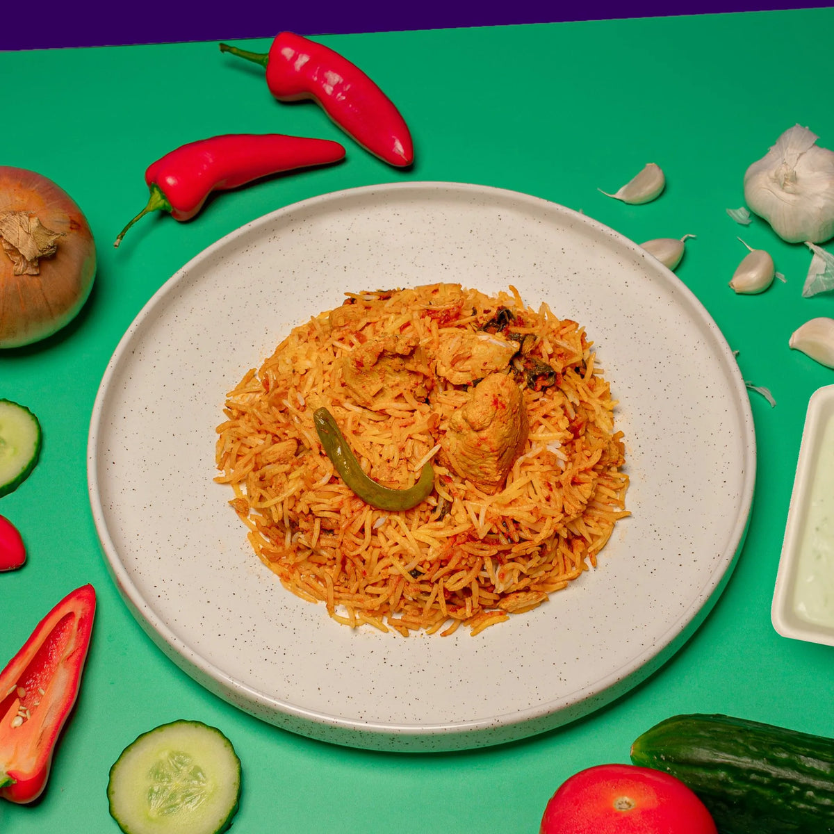 Chicken Tikka Biryani and Raita