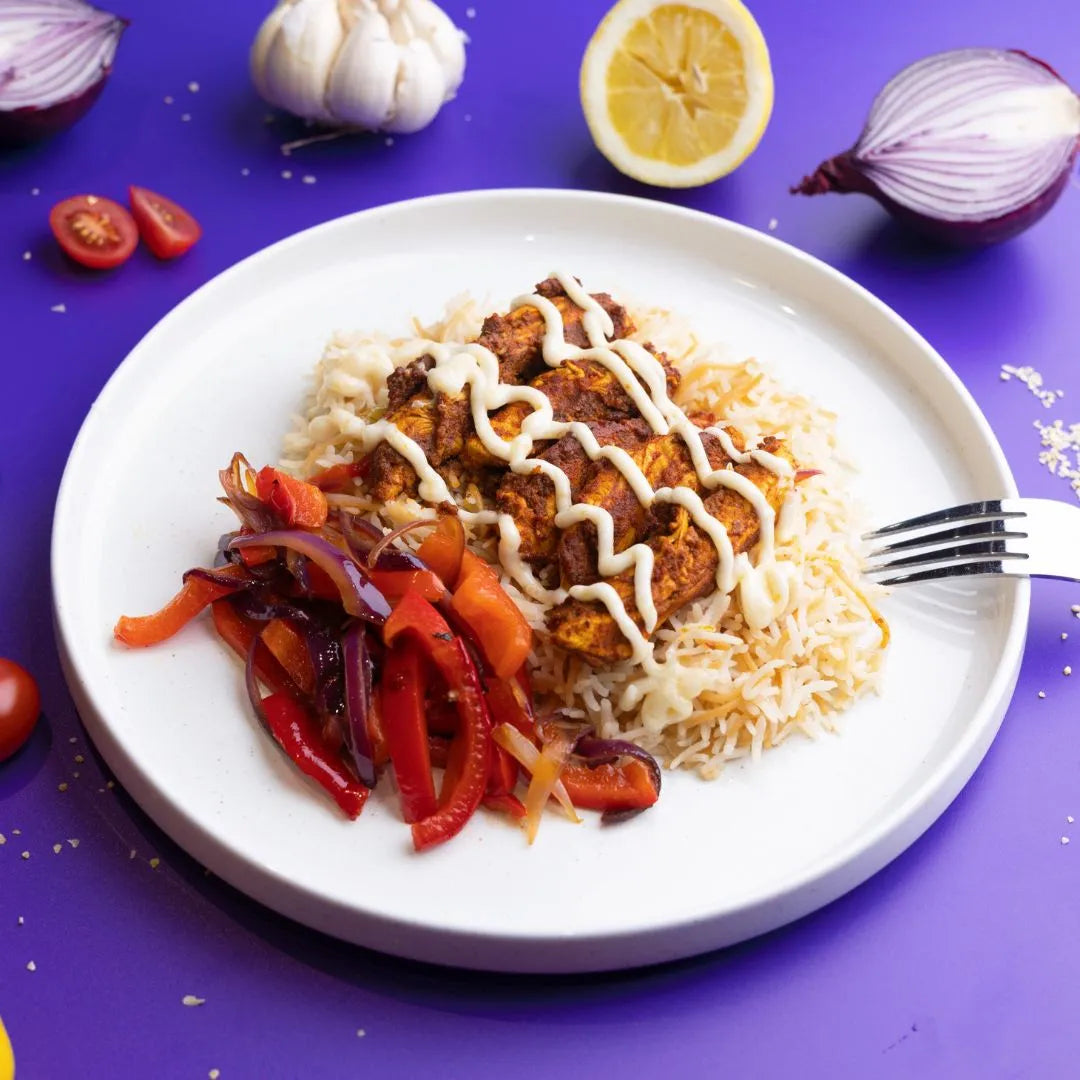 Chicken Shawarma, Vermicelli Rice and Garlic Aioli