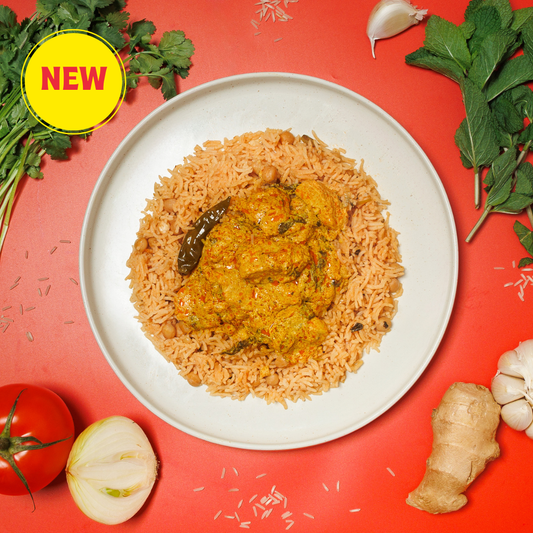 Chicken Korma and Chickpea Pilau