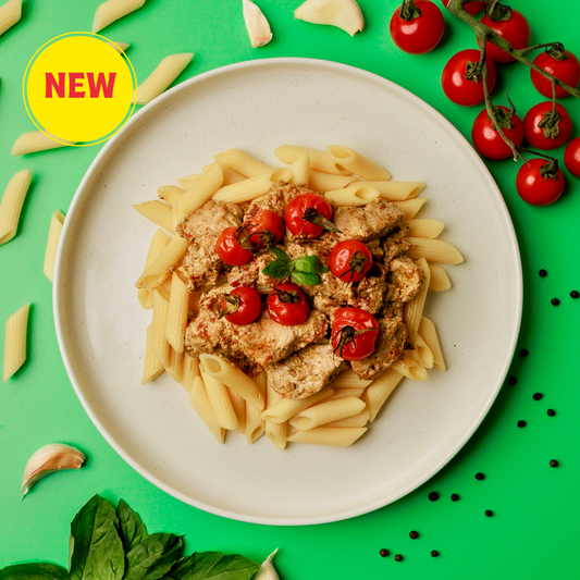 Pesto Chicken, Roasted Cherry Tomatoes and Penne Pasta