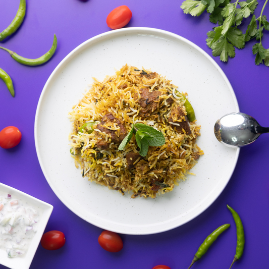 Hyderabadi Lamb Biryani and Raita