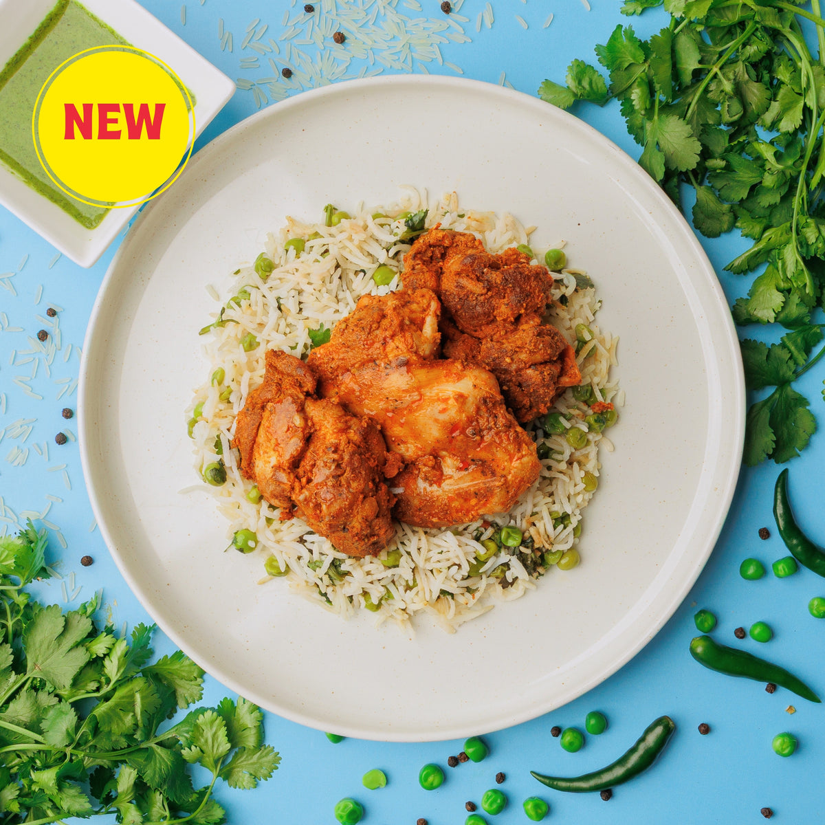 Peruvian Chicken, Cilantro Rice and Aji Verde