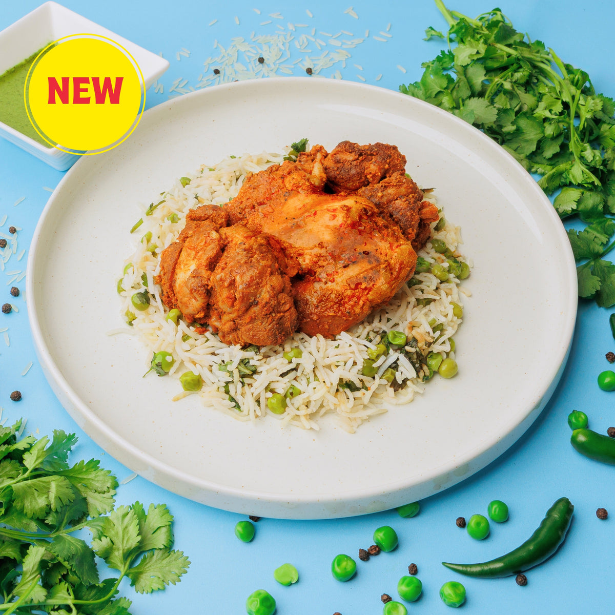 Peruvian Chicken, Cilantro Rice and Aji Verde