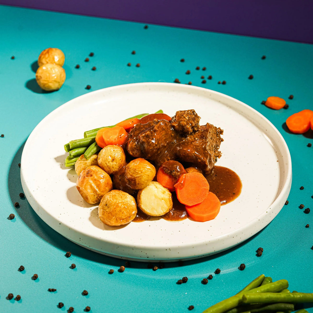 Roast Lamb, Roasted Potatoes and Veg