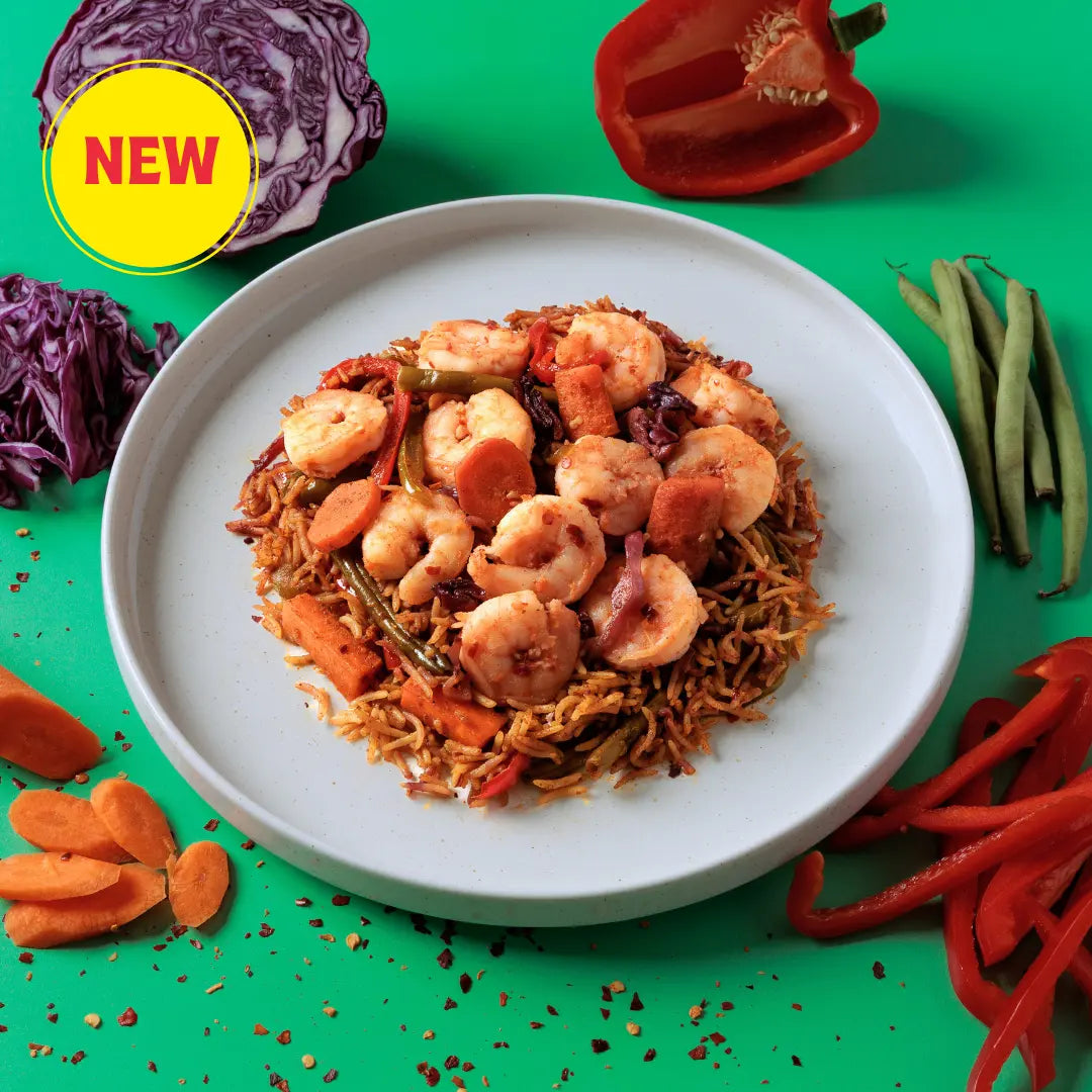 Chilli Garlic King Prawns and Veg Fried Rice