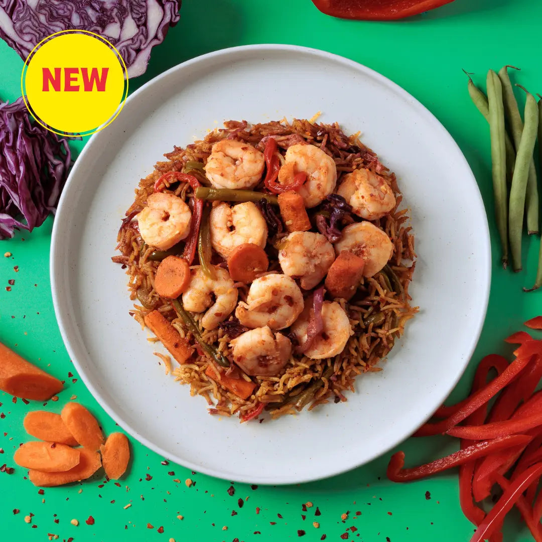 Chilli Garlic King Prawns and Veg Fried Rice